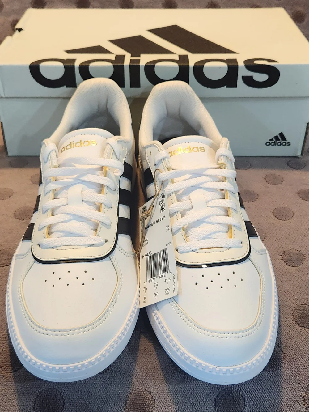 Adidas Women's Breaknet Sleek White/Black Size 9 NIB Sneakers - Picture 3 of 8